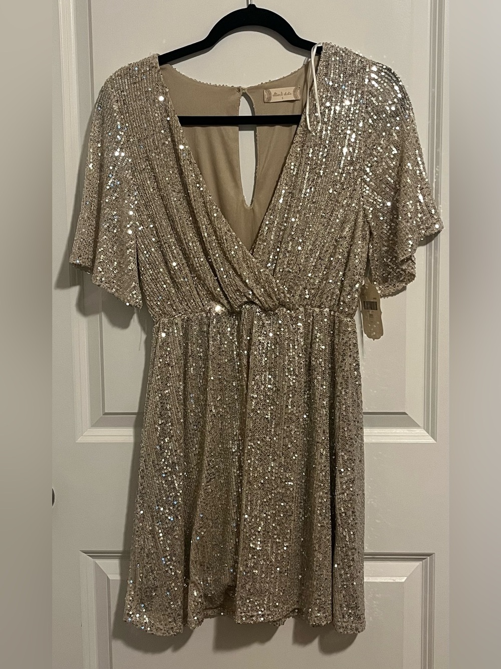 Altar'd State Champagne Sequin Mini Dress